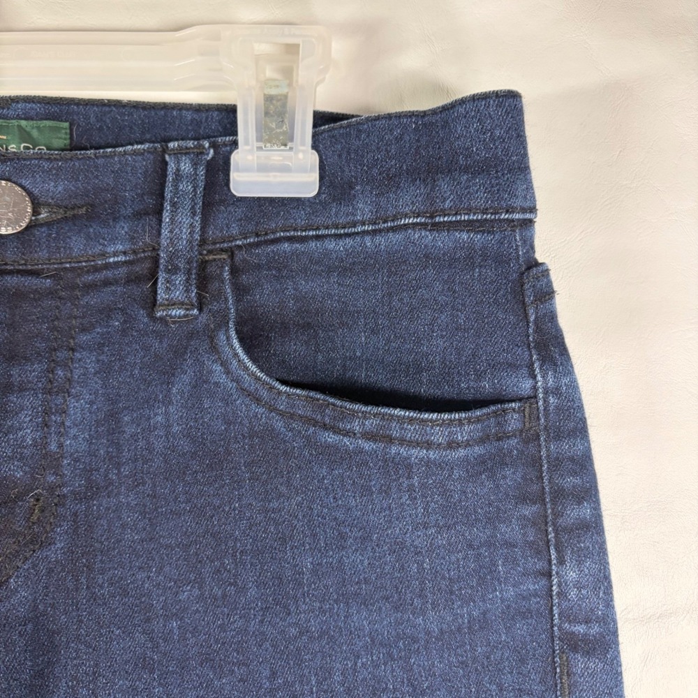 Lauren Ralph Lauren Ankle Zip Straight Leg Jeans Dark Wash Indigo Stretch Size 2 - Picture 14 of 14